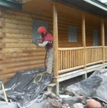 Refinishing log cabin