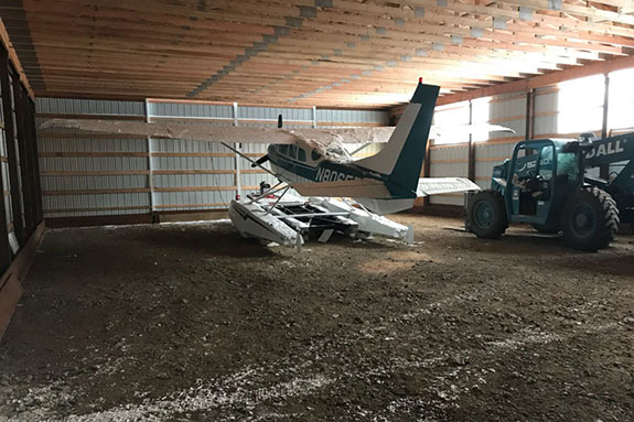 Plane in hangar
